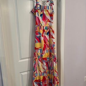 Geometric Print Maxi Dress
